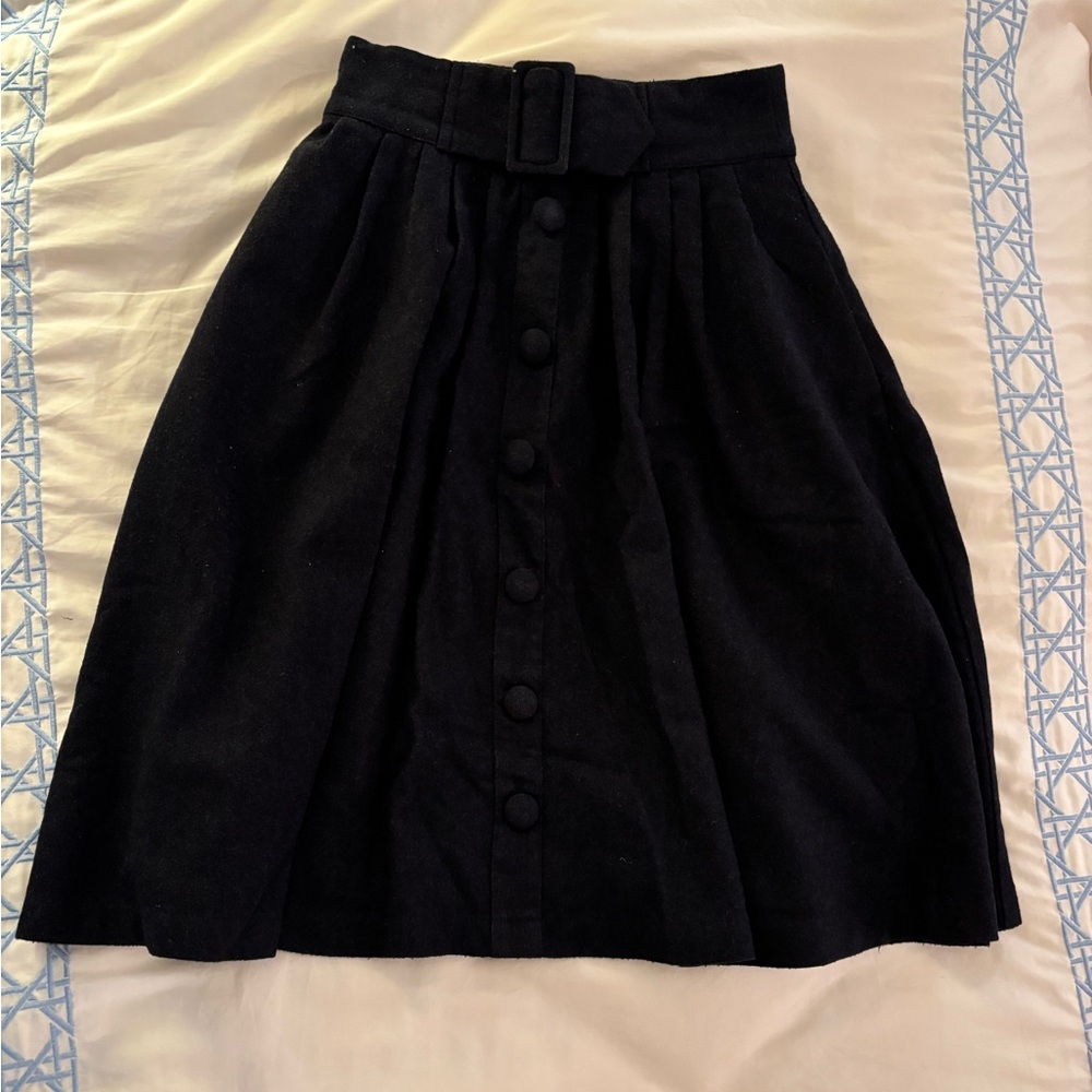 Elegant Black Button-Up Skirt